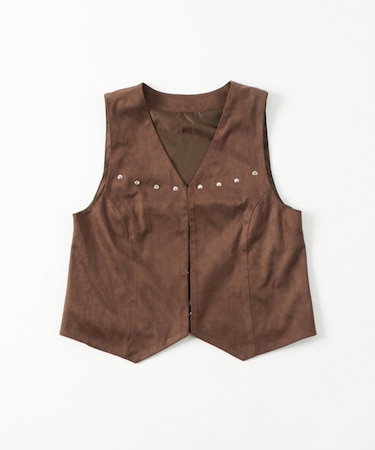 【WHO'S WHO gallery】フェイクスウェードコンパクトジレ