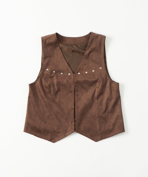 【WHO'S WHO gallery】フェイクスウェードコンパクトジレ