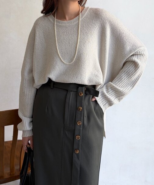 スパンコールドルマンニットプルオーバー