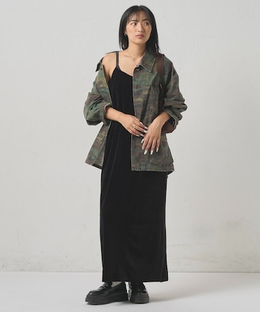 【WHO'S WHO gallery】ベロア Iラインキャミワンピ