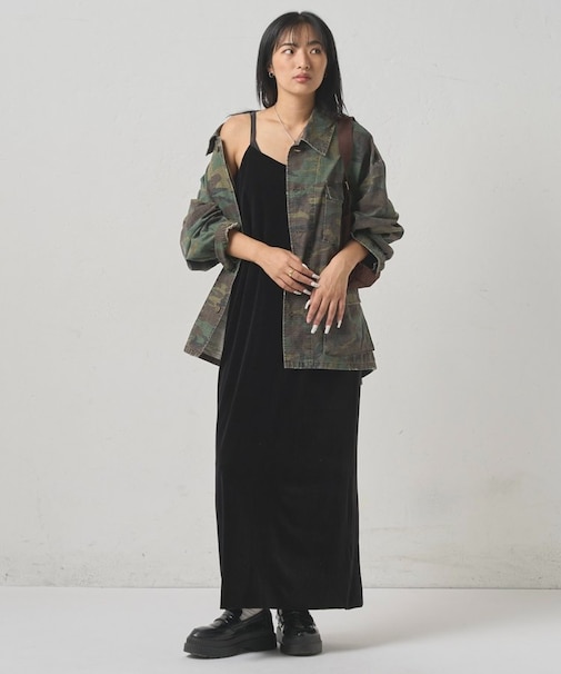 【WHO'S WHO gallery】ベロア Iラインキャミワンピ