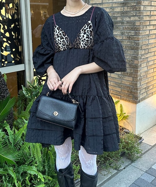 【Ciaopanic】【Lum?】シアーェックBIGタイボリュームミニドレス