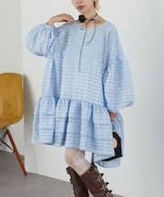 【Ciaopanic】【Lum?】シアーェックBIGタイボリュームミニドレス