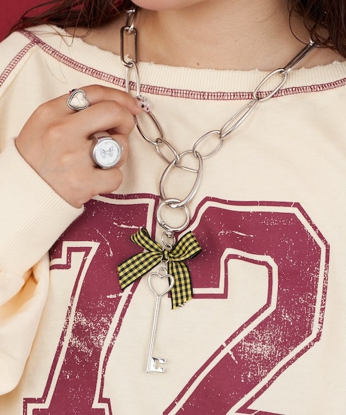 【Ciaopanic】me＋meリボンキーチェーンネックレス