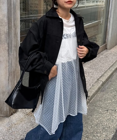 【CIAOPANIC TYPY】ドットチュールキャミチュニックワンピ