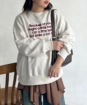 フロッキーロゴ裏起毛プルオーバー