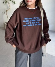 フロッキーロゴ裏起毛プルオーバー