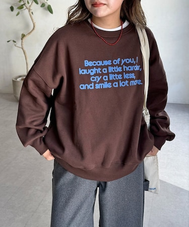 フロッキーロゴ裏起毛プルオーバー