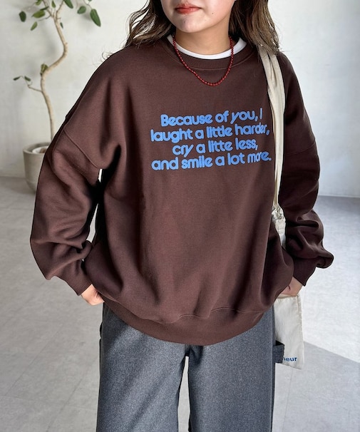 フロッキーロゴ裏起毛プルオーバー