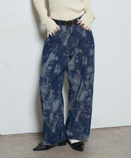 【WHO'S WHO gallery】アソート柄ローライズデニム