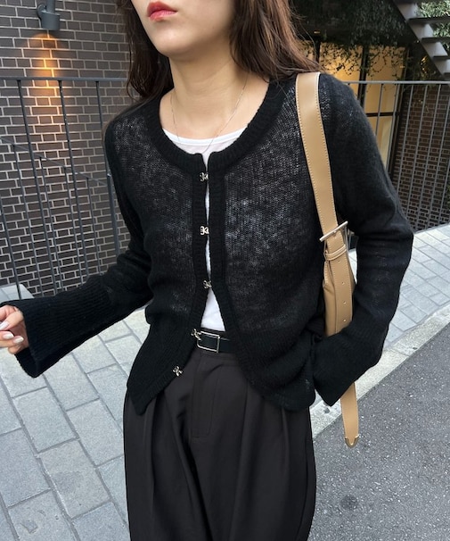 【CAPRICIEUX LE'MAGE】テンセルウールホックカーディガン