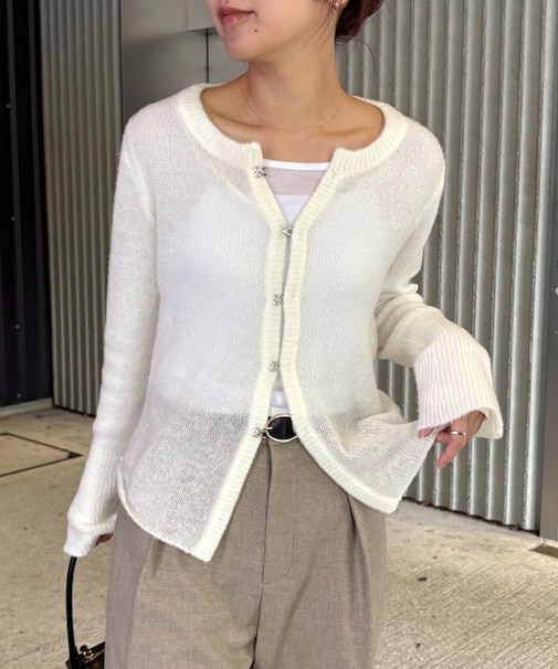 【CAPRICIEUX LE'MAGE】テンセルウールホックカーディガン