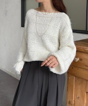 スパンコールMIXローゲージニット