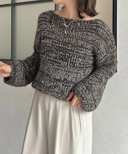 スパンコールMIXローゲージニット