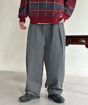 ピグメントツイルワイドタックパンツ