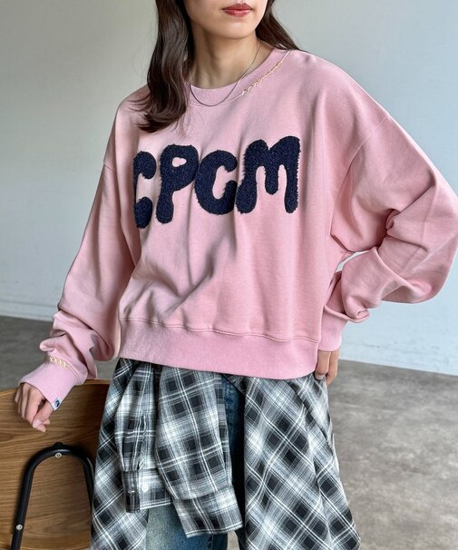 CPCMロゴ刺繍裏毛プルオーバー