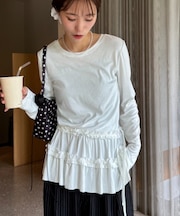 【CIAOPANIC TYPY】裾フリル・バルーンアソートロンTEE