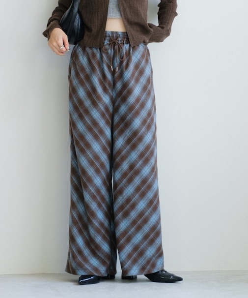 【Kastane】ネルチェックイージーパンツ