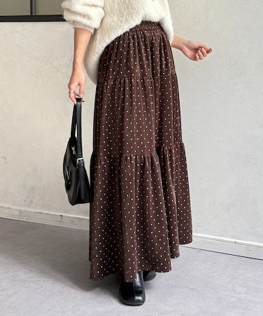 ドットベロアティアードスカート