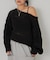 【WHO'S WHO gallery】メッシュボーダーオフショル2wayニット