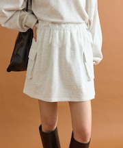 【mystic】ウエストレーススウェットミニスカート