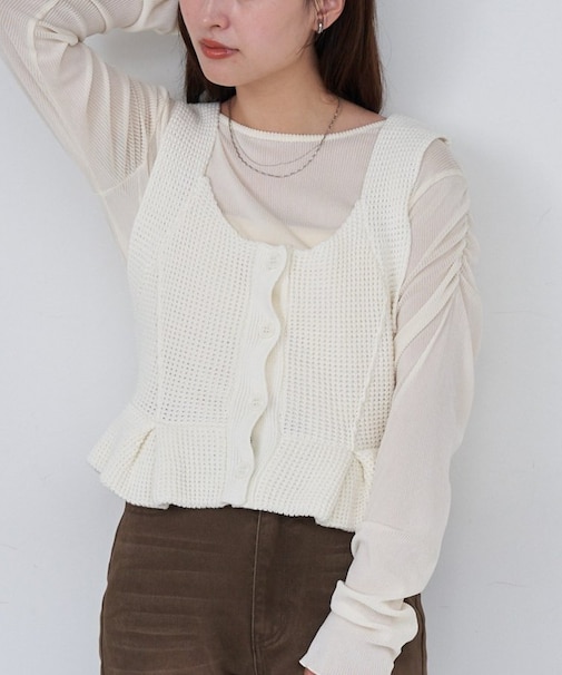 【Kastane】B ワッフルニットビスチェ