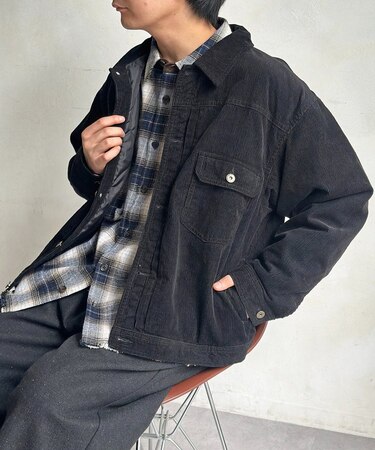 裏キルトコーデュロイトラッカージャケット