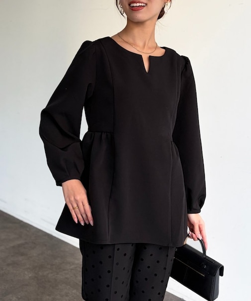 【セレモニー対応可】ペプラムブラウス