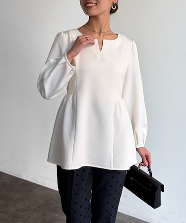 【セレモニー対応可】ペプラムブラウス