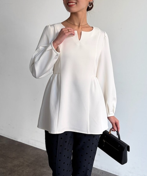 【セレモニー対応可】ペプラムブラウス