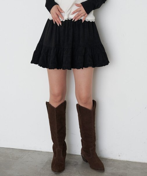 【RAY CASSIN】ヒョウ柄ティアードミニスカート