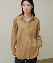 【Omekashi】リバーフェイクスエードシャツ