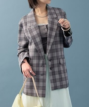【mystic】チェックテーラージャケット