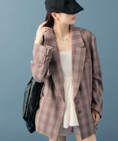 【mystic】チェックテーラージャケット
