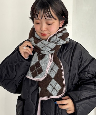 アソート配色ステッチマフラー