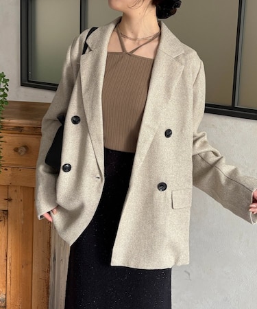 ツイードテーラードジャケット