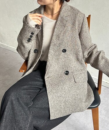 ツイードテーラードジャケット