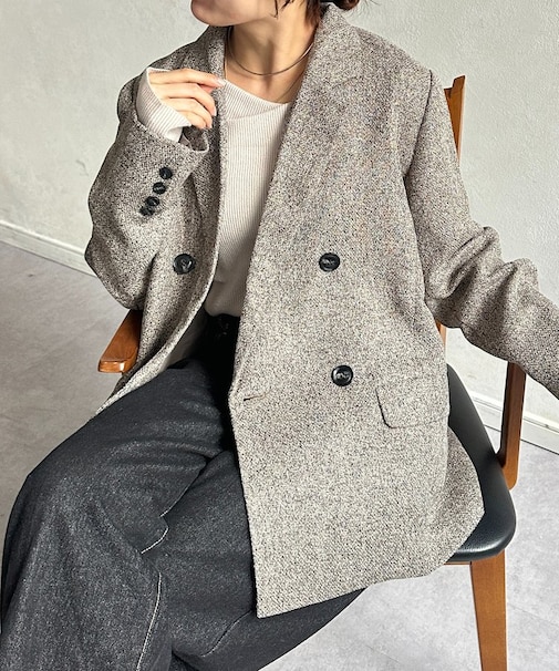 ツイードテーラードジャケット