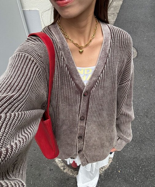 【Ciaopanic】ストーンウォッシュニットカーディガン