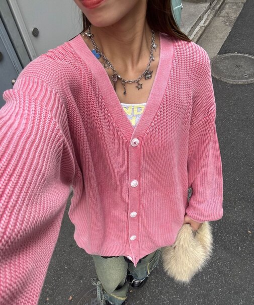 【Ciaopanic】ストーンウォッシュニットカーディガン