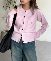 【U.S. POLO ASSN.】スウェットライクポケ付きカーディガン