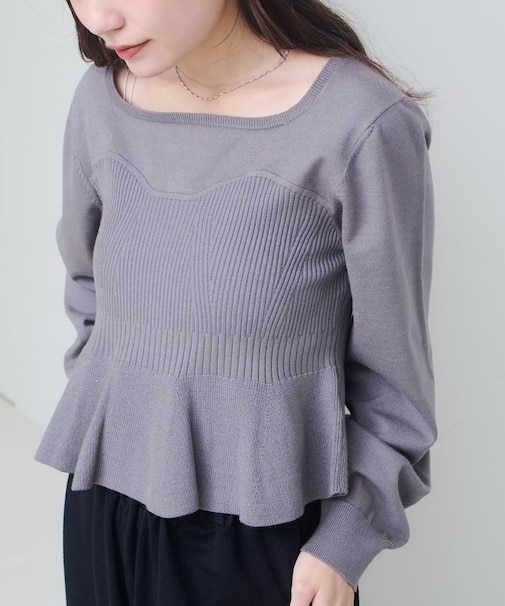 【Kastane】ビスチェペプラムニット