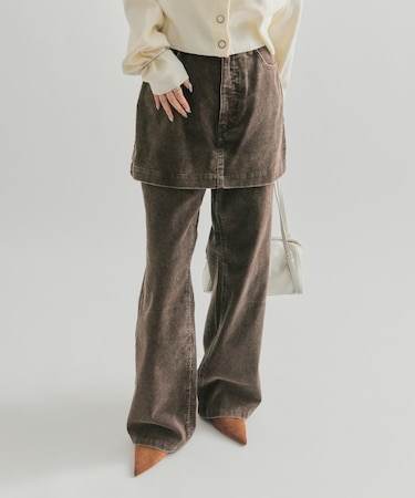 【mystic】レイヤードコーデュロイパンツ