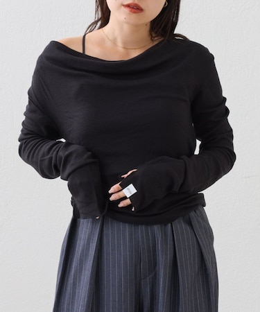 【CIAOPANIC TYPY】キャミ付きシアードレープカットソー(セット)