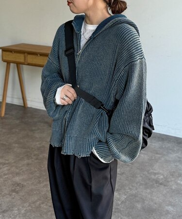 ダメージピグメントパーカー