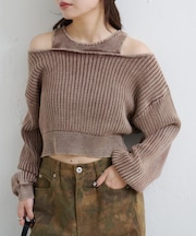 【Kastane】リバーシブルピグメントオフショルタンクニット