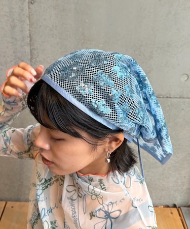 【CIAOPANIC TYPY】H.Sスパンコール三角スカーフ