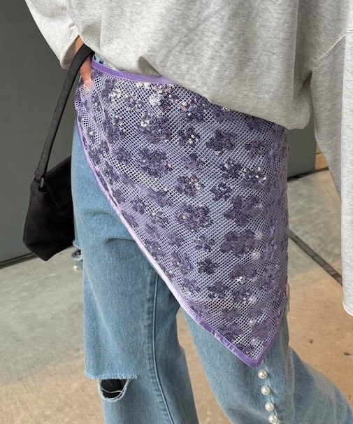 【CIAOPANIC TYPY】H.Sスパンコール三角スカーフ