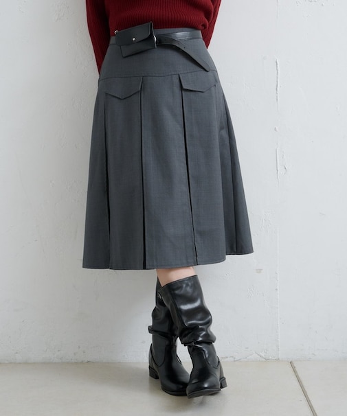 【Kastane】ポケットプリーツミドルスカート