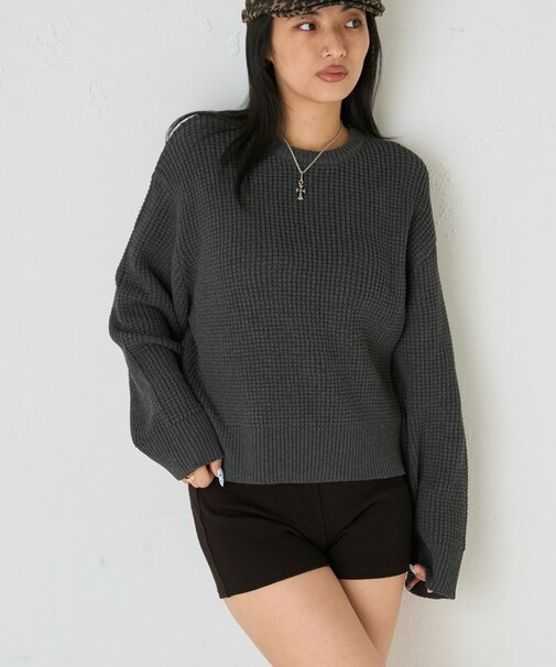 【WHO'S WHO gallery】KOOKYN ワッフル編みクルーニット
